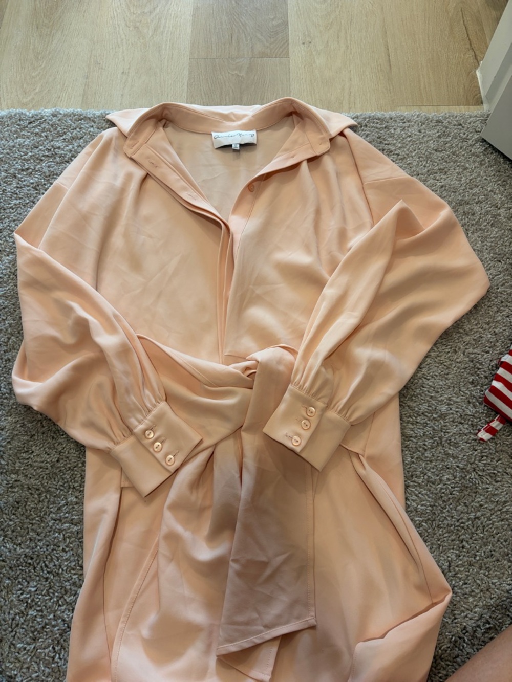 Light pink button down dress